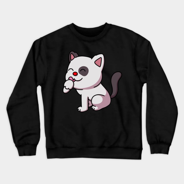 Cute Cat With Red Nose Crewneck Sweatshirt by TheMaskedTooner